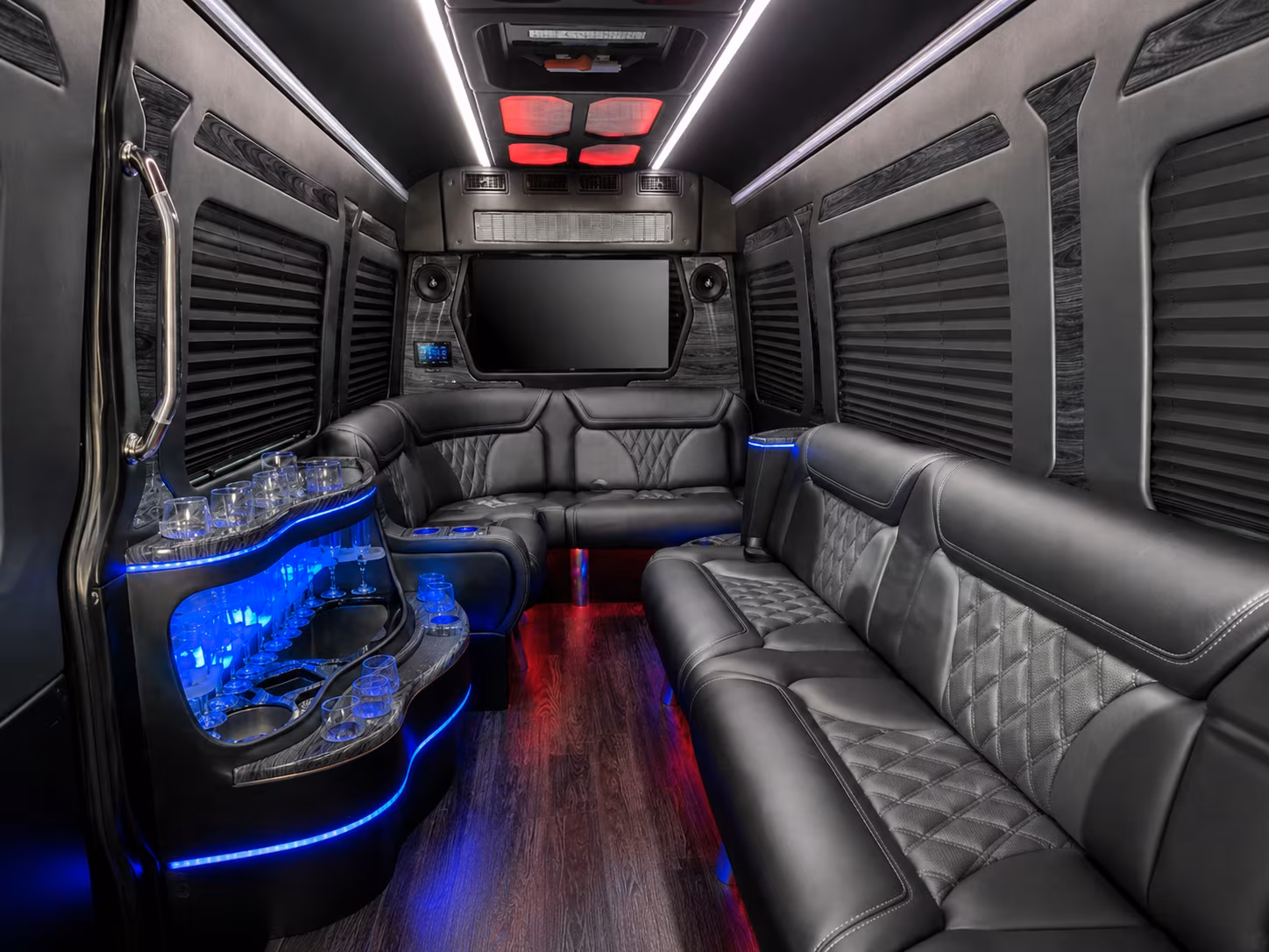 kennewick 25 passenger party bus inside