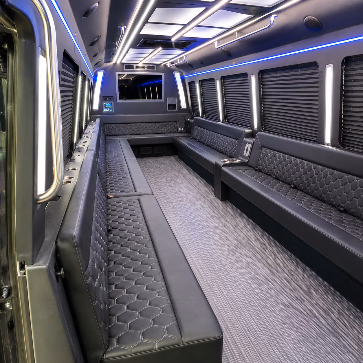 kennewick 40 passenger party bus interior
