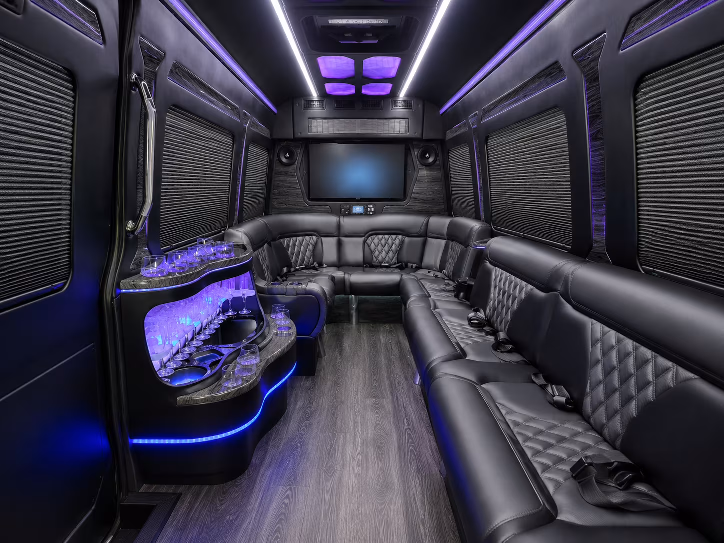 kennewick 50 passenger party bus interior